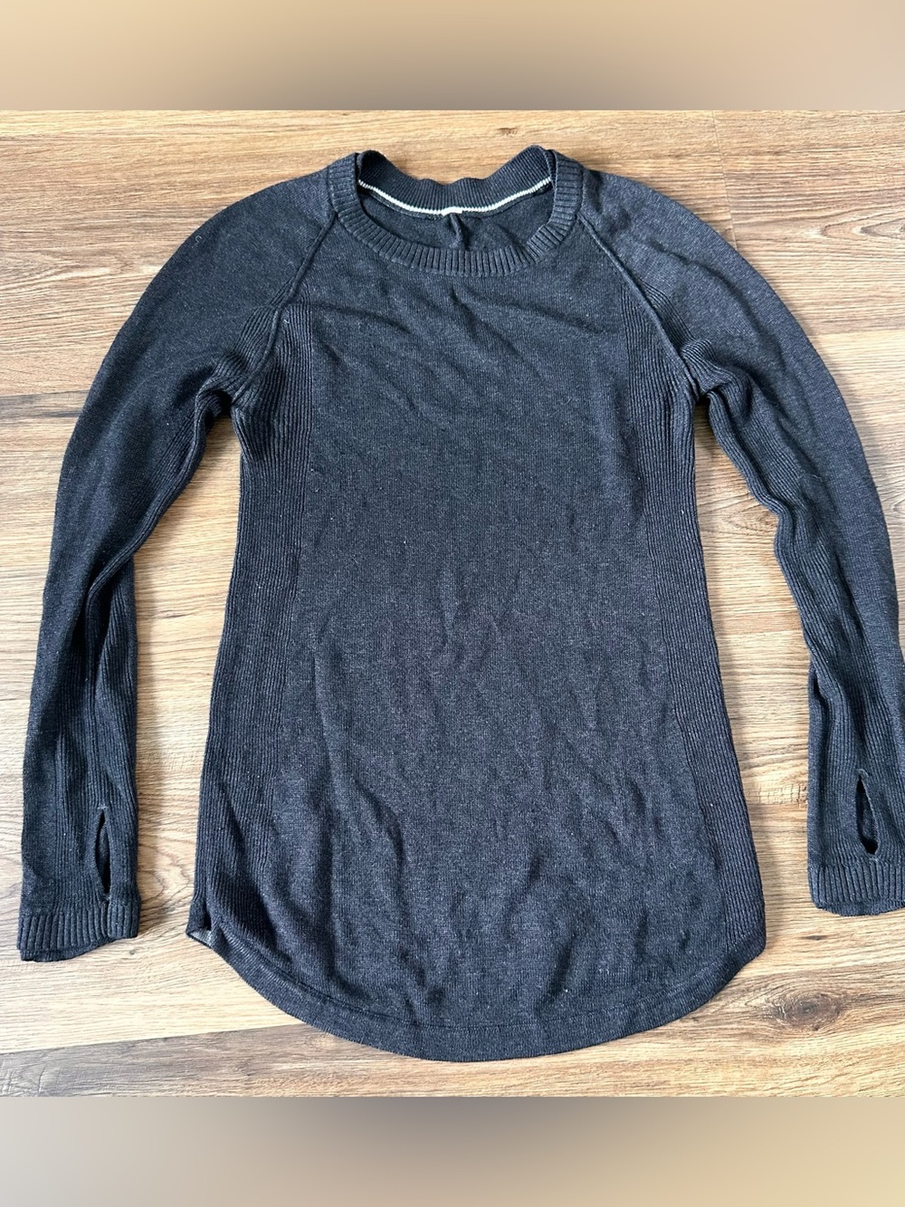 Lululemon Cabin Yogi Sweater Womens Small* Gray Black Cashmere Tencel Minimalist